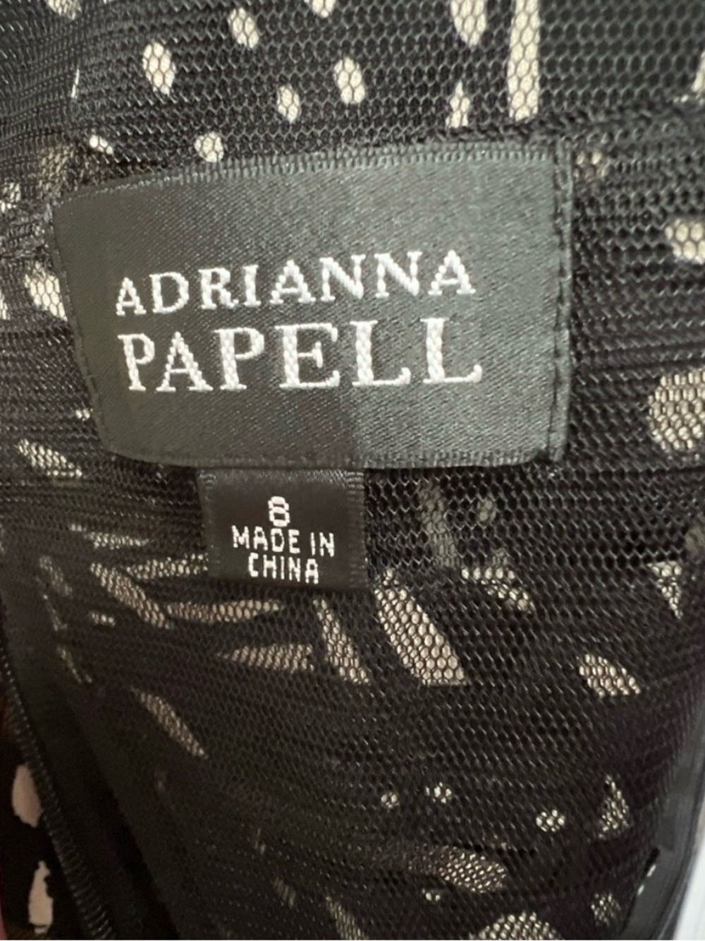 Adrianna Papell Black and Cream Layered Cocktail Dress - Picture 5 of 8